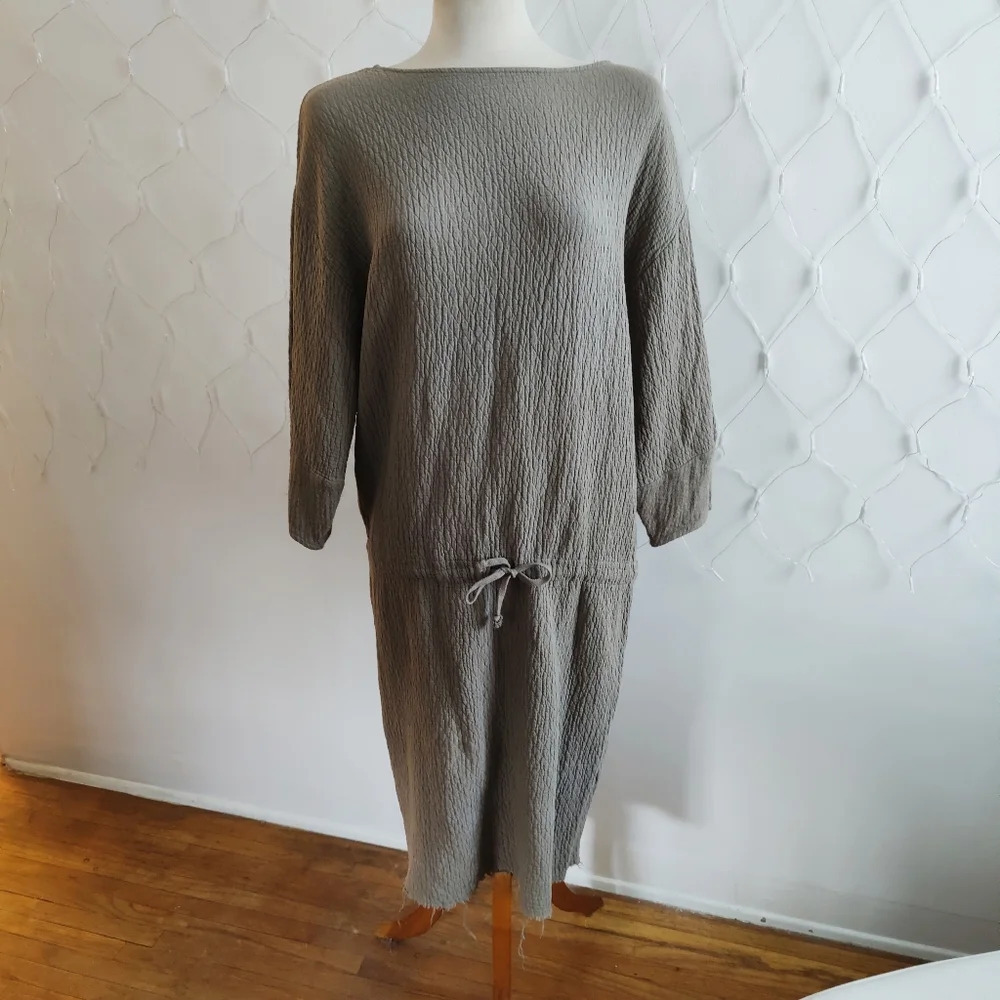 Black Crane Quilted Dress ▪︎ Oversized • Cotton • Minimalist • Size Small